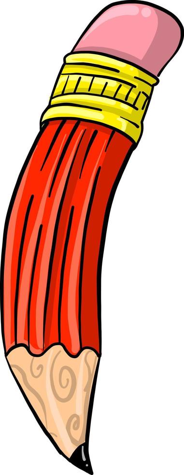 Red pencil, illustration, vector on white background