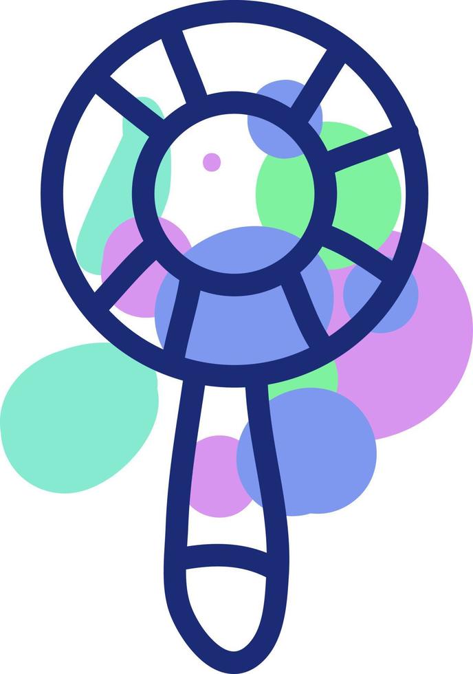 Colorful baby rattle, illustration, vector on a white background.