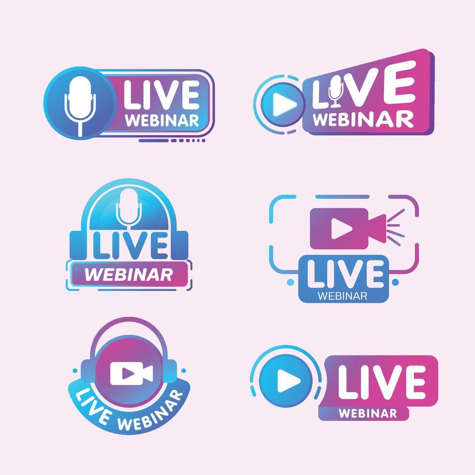 Generic Live Webinar Badges Set vector