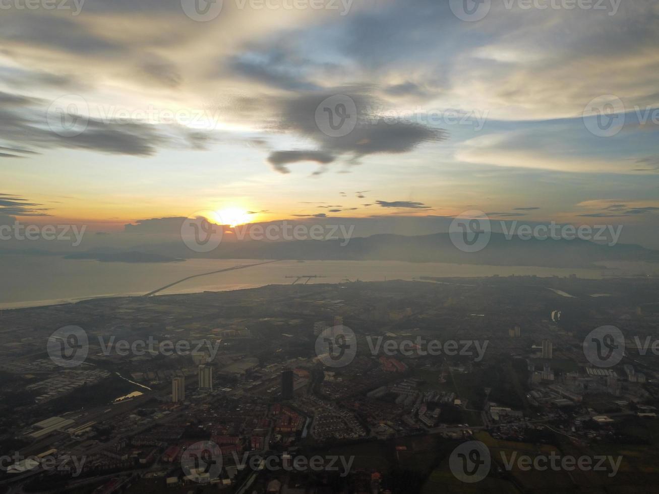 Aerial view Perai town photo