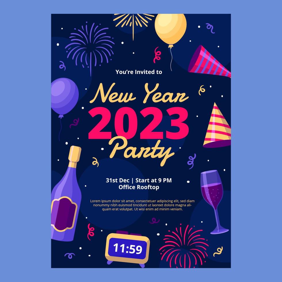 New Year Party Poster Template vector