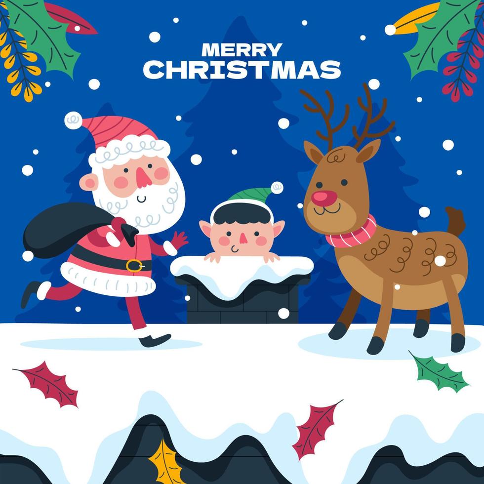 Santa Claus and The Helpers vector