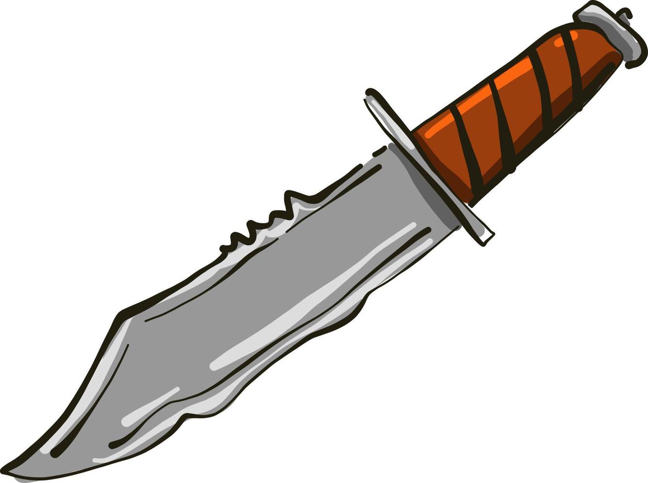 Big dagger, illustration, vector on white background.