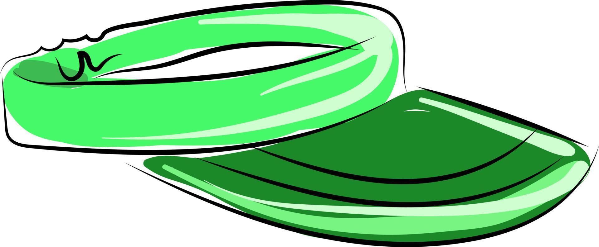 Green cap, illustration, vector on white background.