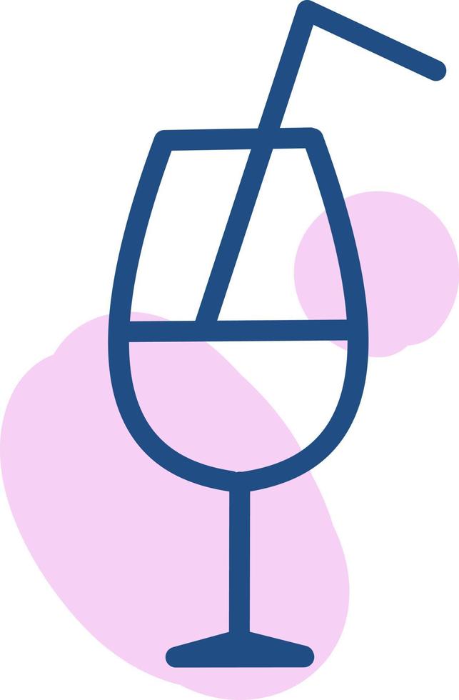 Coctail in a fancy glass, illustration, vector on a white background