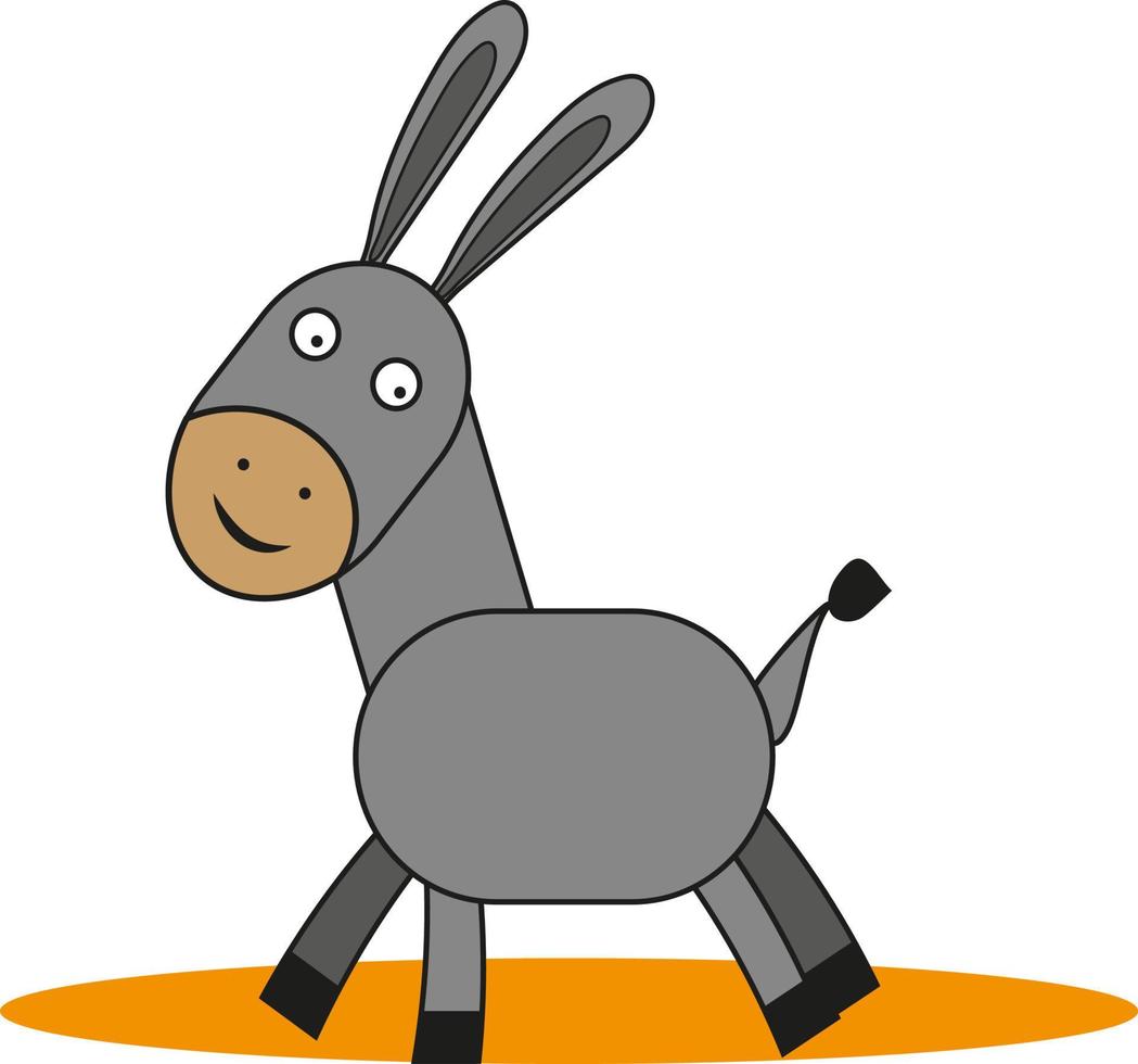 Baby donkey, illustration, vector on a white background.