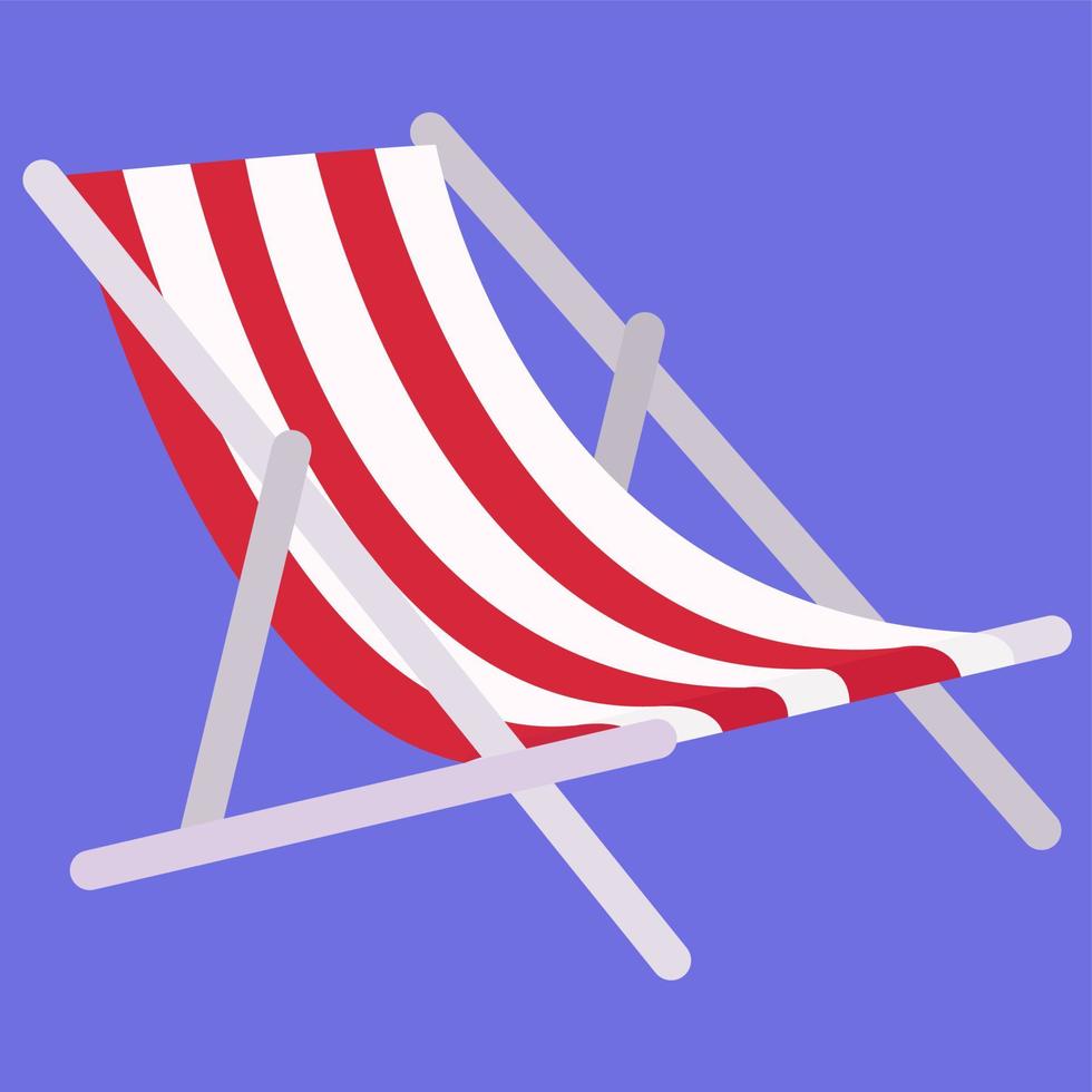 Deckchair, illustration, vector on white background.