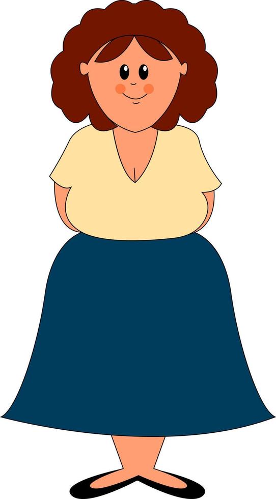 Sweet woman, illustration, vector on white background.