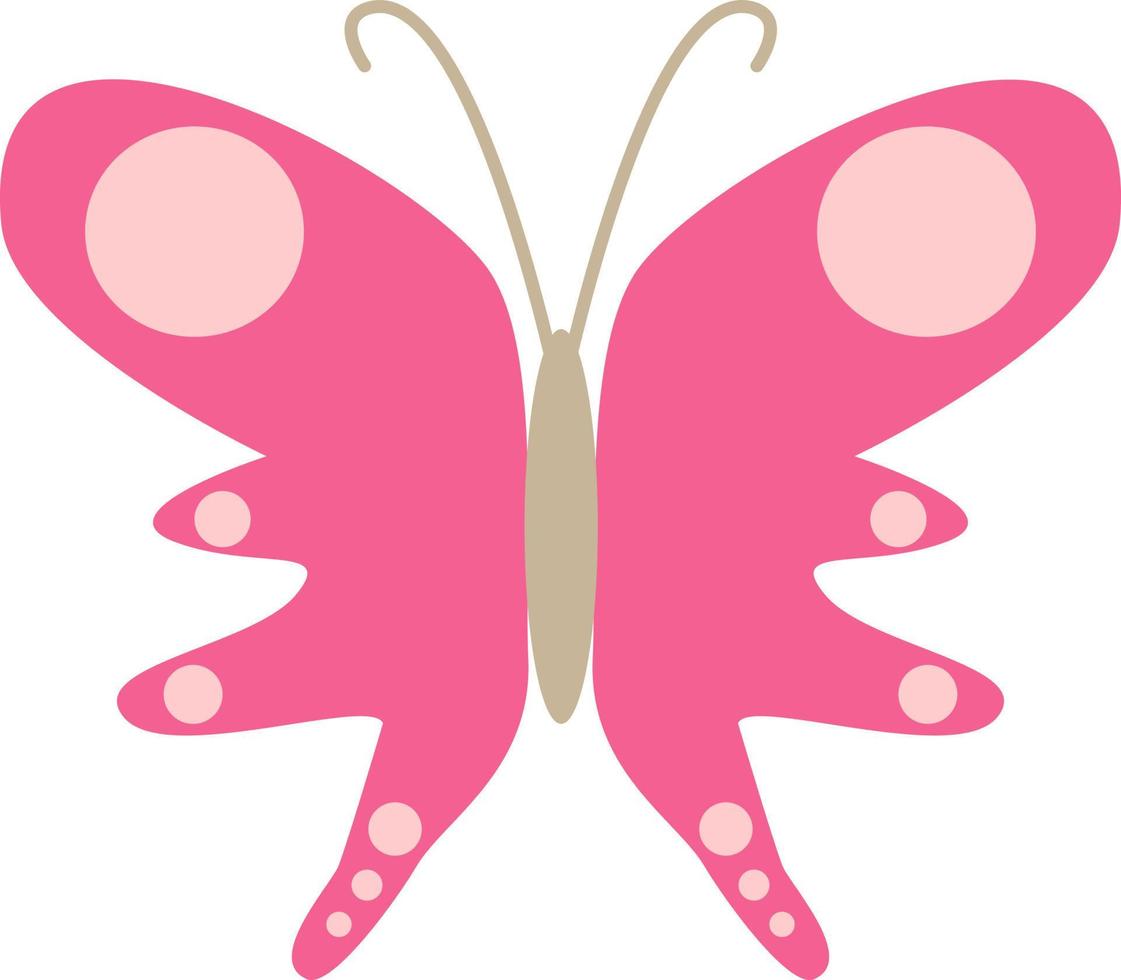 Interesting pink butterfly, illustration, vector, on a white background. vector