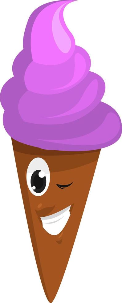 helado púrpura, ilustración, vector sobre fondo blanco