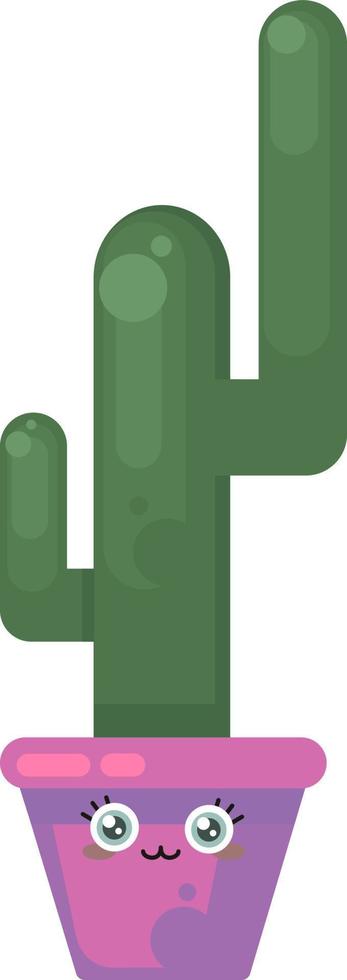 Bebé cactus, ilustración, vector sobre fondo blanco.