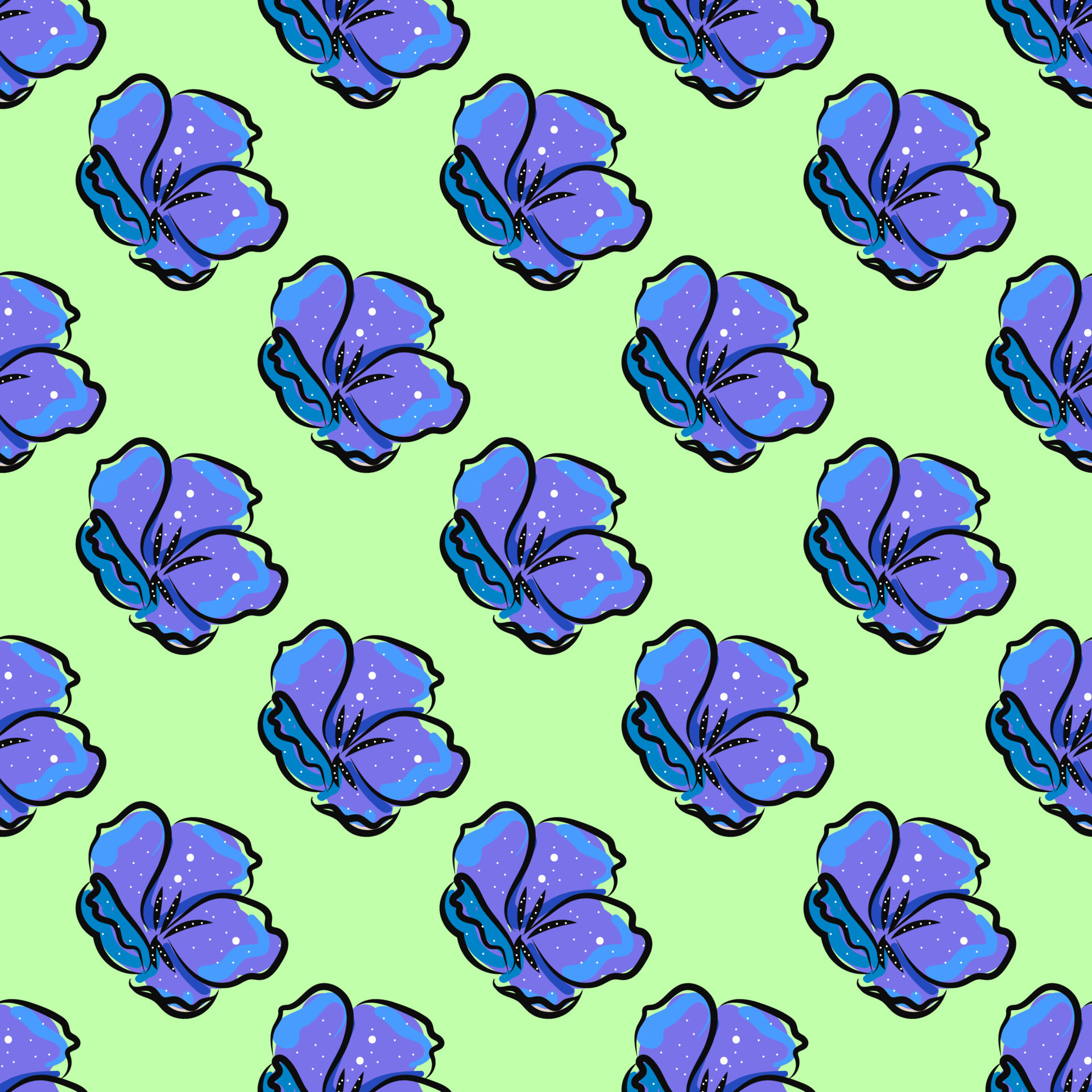 purple-flower-pattern-illustration-vector-on-white-background