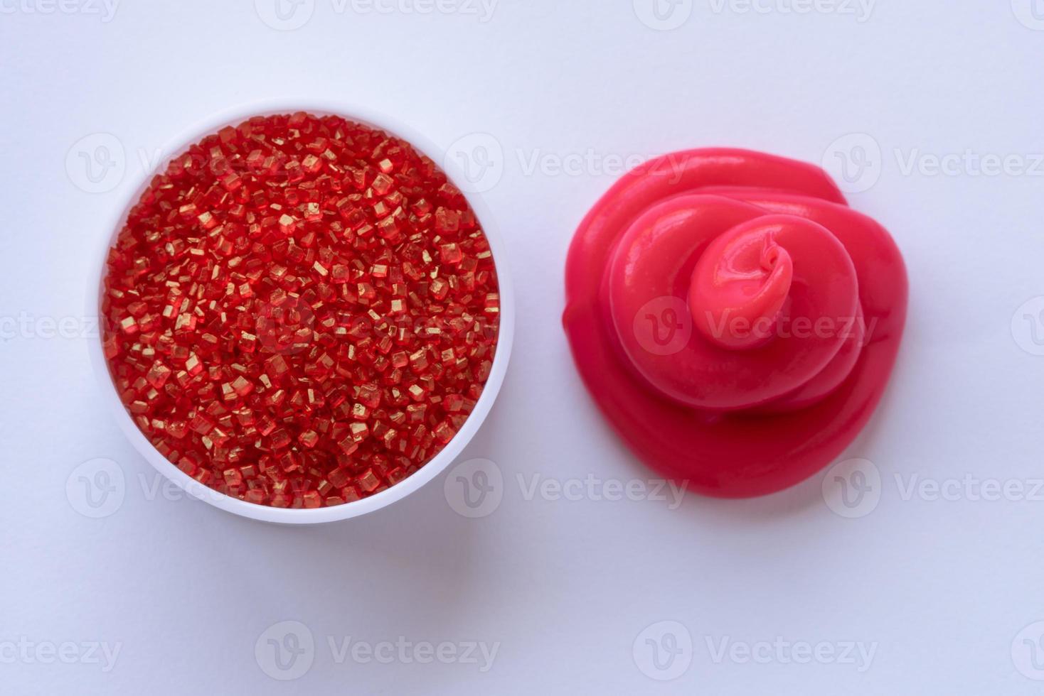 Red Sugar Crystals and Icing photo