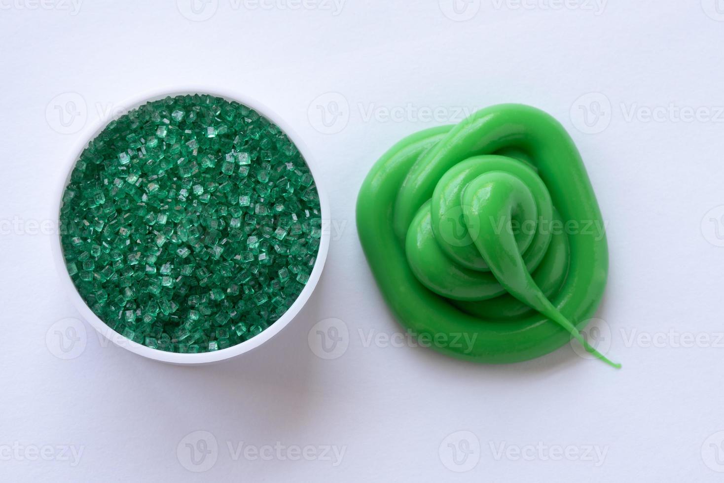 Green Sugar Crystals and Icing photo