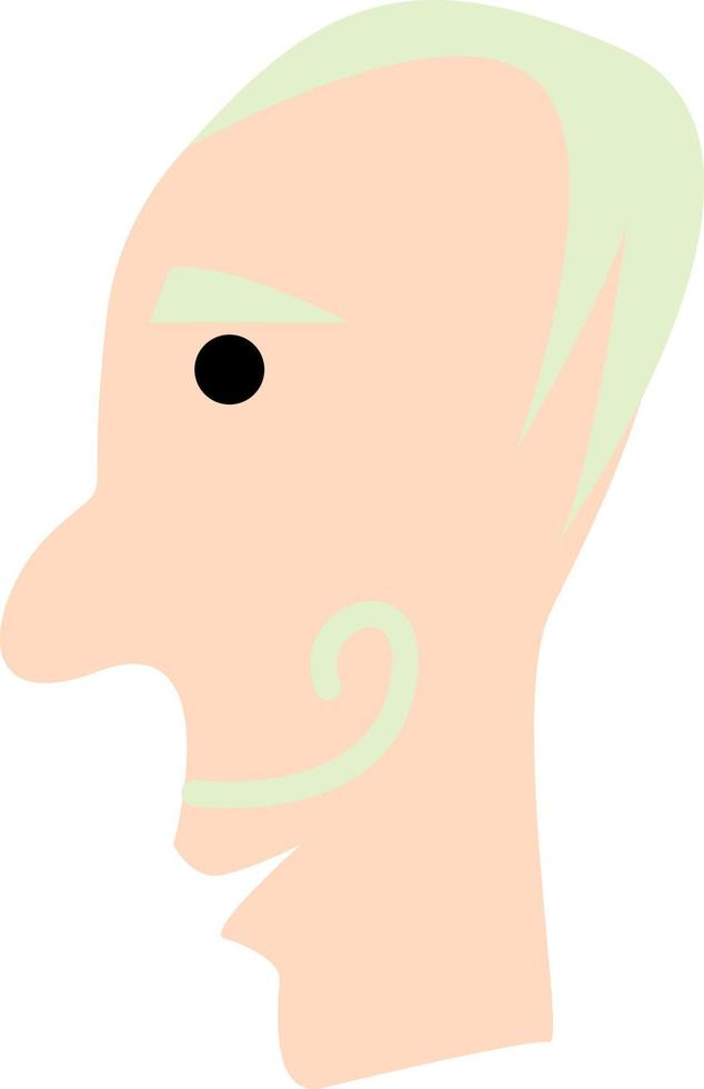 anciano con cabello verde neón, ilustración, vector, sobre un fondo blanco. vector