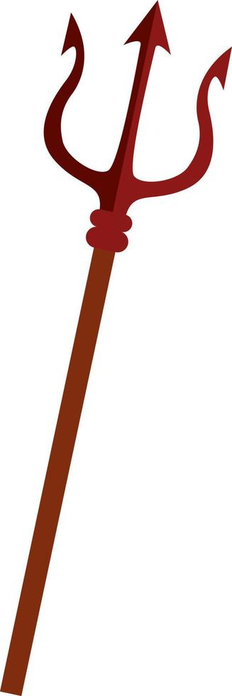 Devil trident, illustration, vector on white background.