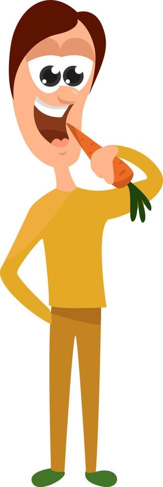 Vegan boy, illustration, vector on white background