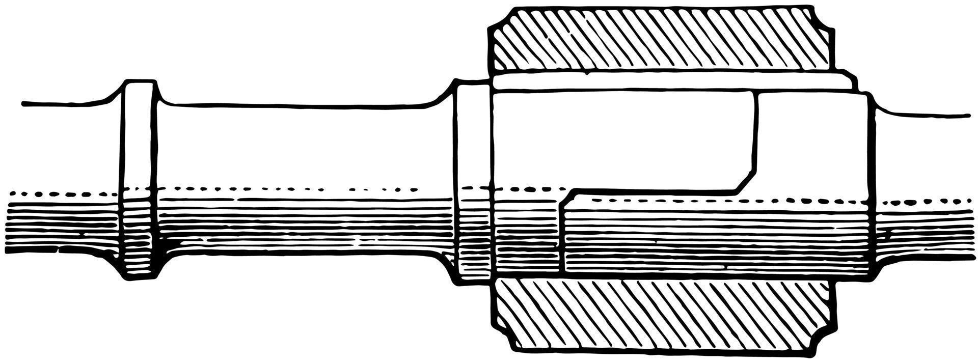 Half Lap Coupling, vintage illustration. vector