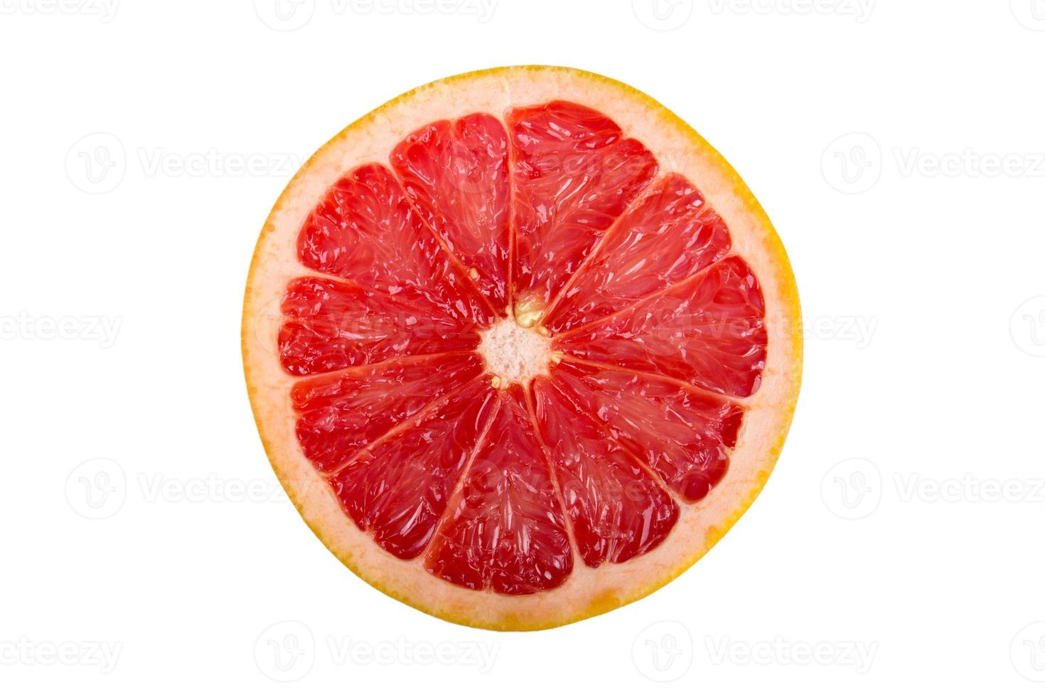 slice of grapefruit isolated on white background photo