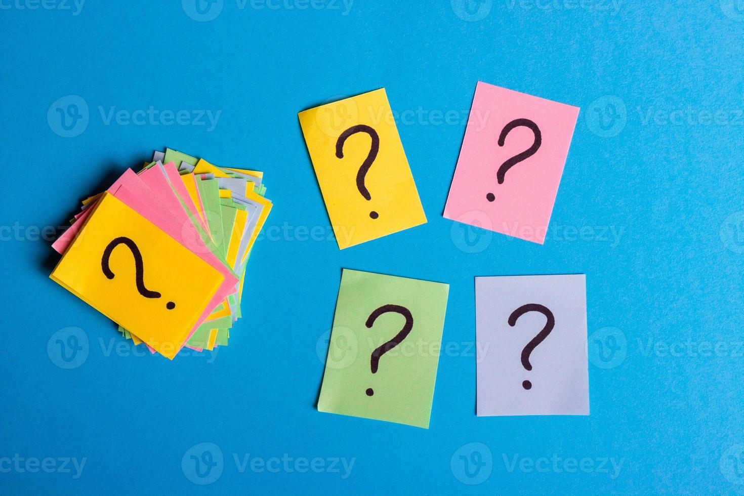 question marks written reminders tickets photo