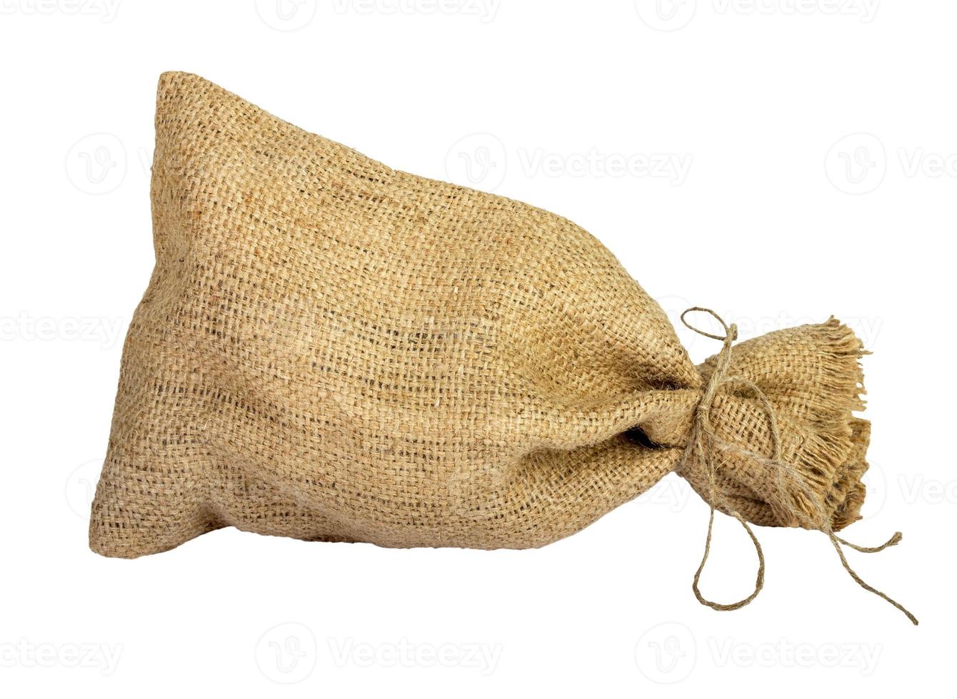Textile sack with empty space photo
