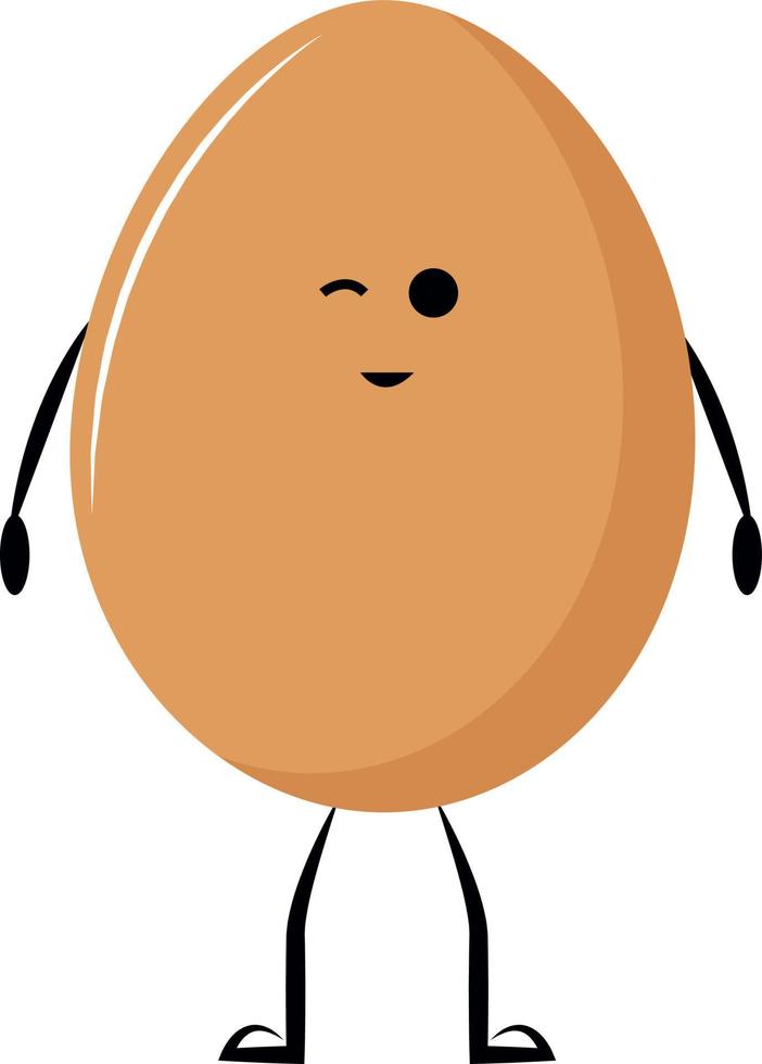 Happy egg, illustration, vector on white background.