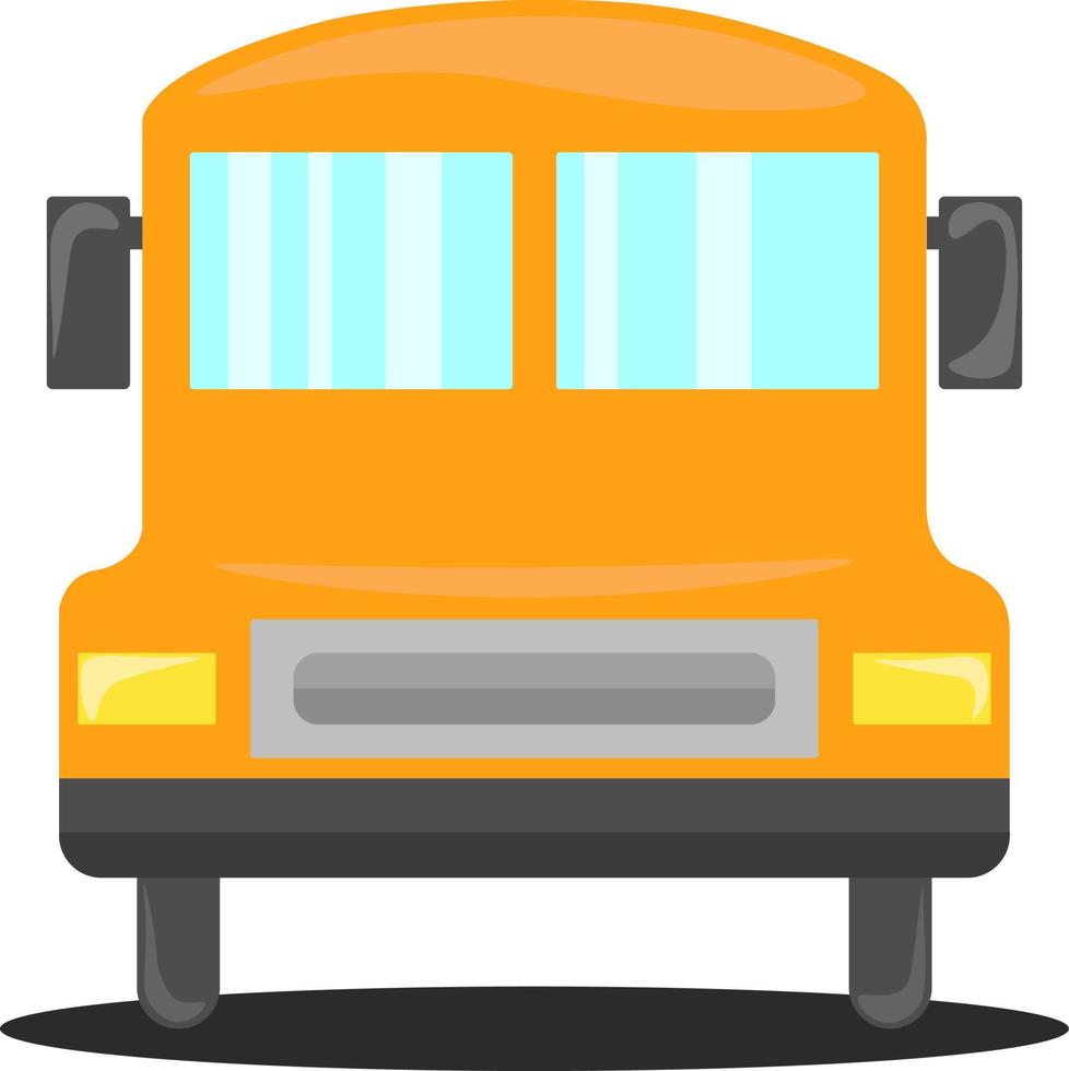 Yellow school bus, illustration, vector on white background.