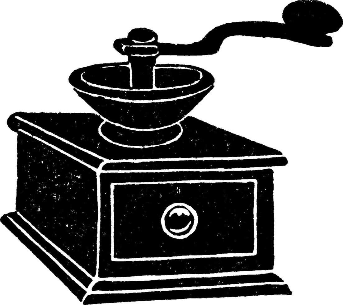 Coffee Grinder, vintage illustration. vector