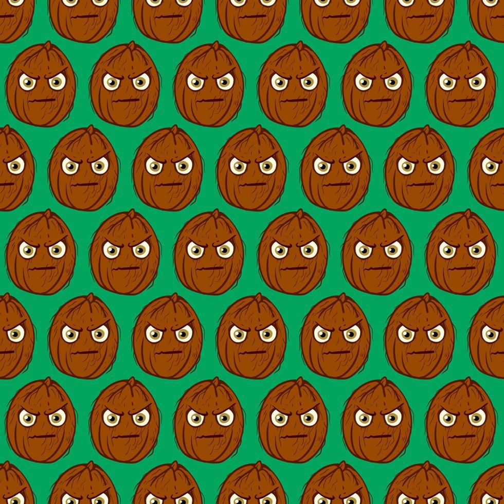 Coconut pattern, illustration, vector on white background