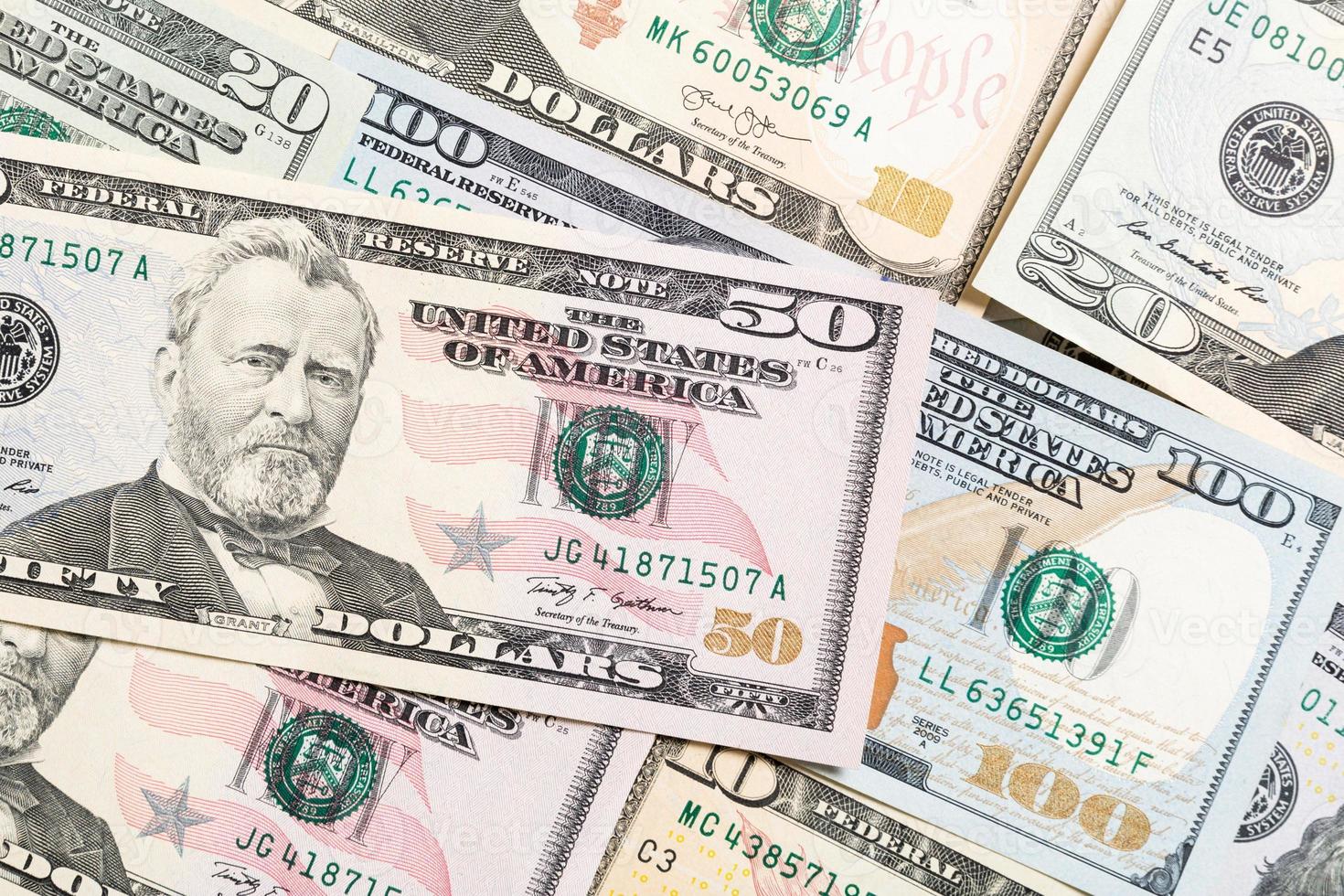 Billete De 50 D lares En Billetes De D lar Vista Superior Del Concepto 