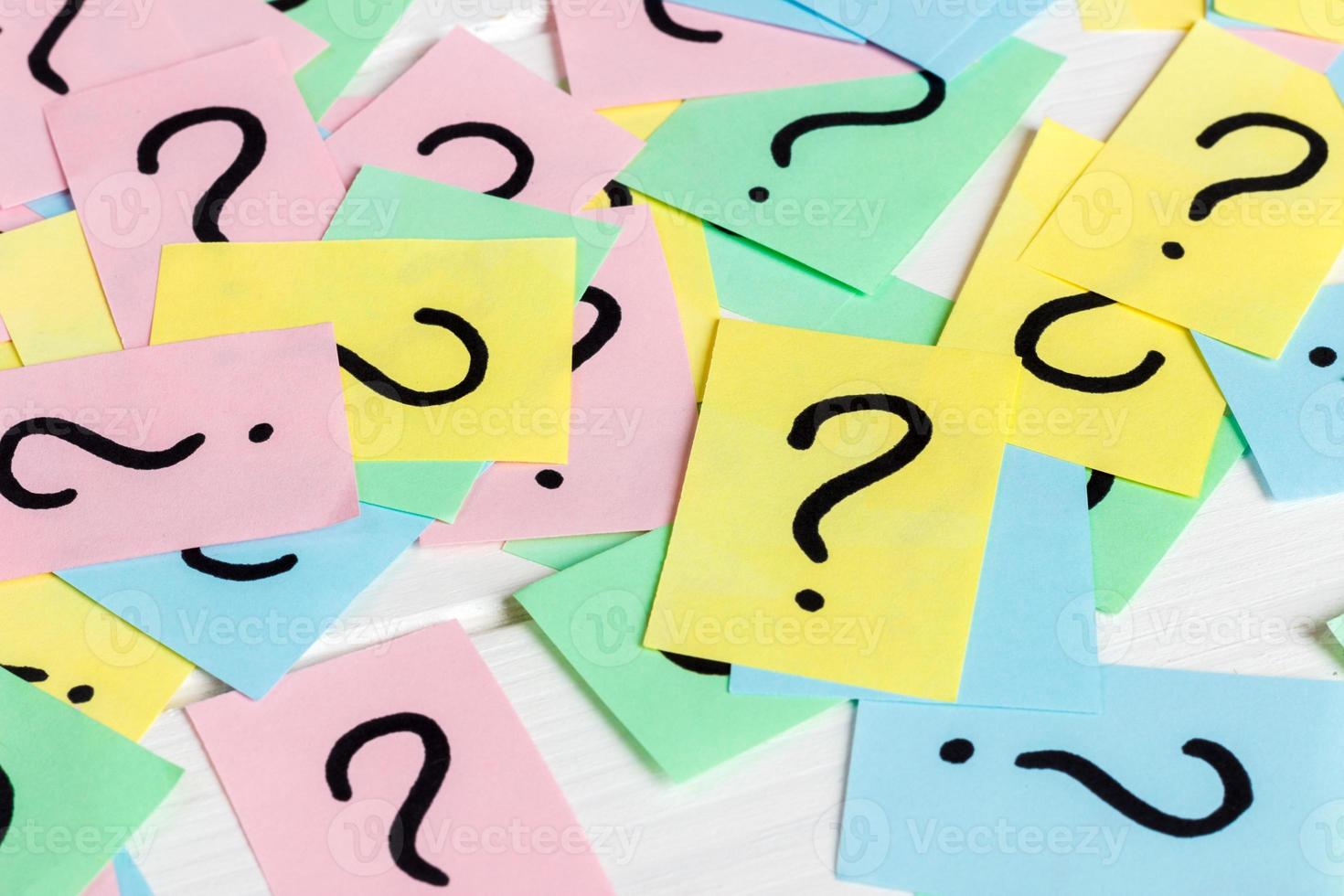 Just a lot of question marks on colored papers 13625100 Stock Photo at ...