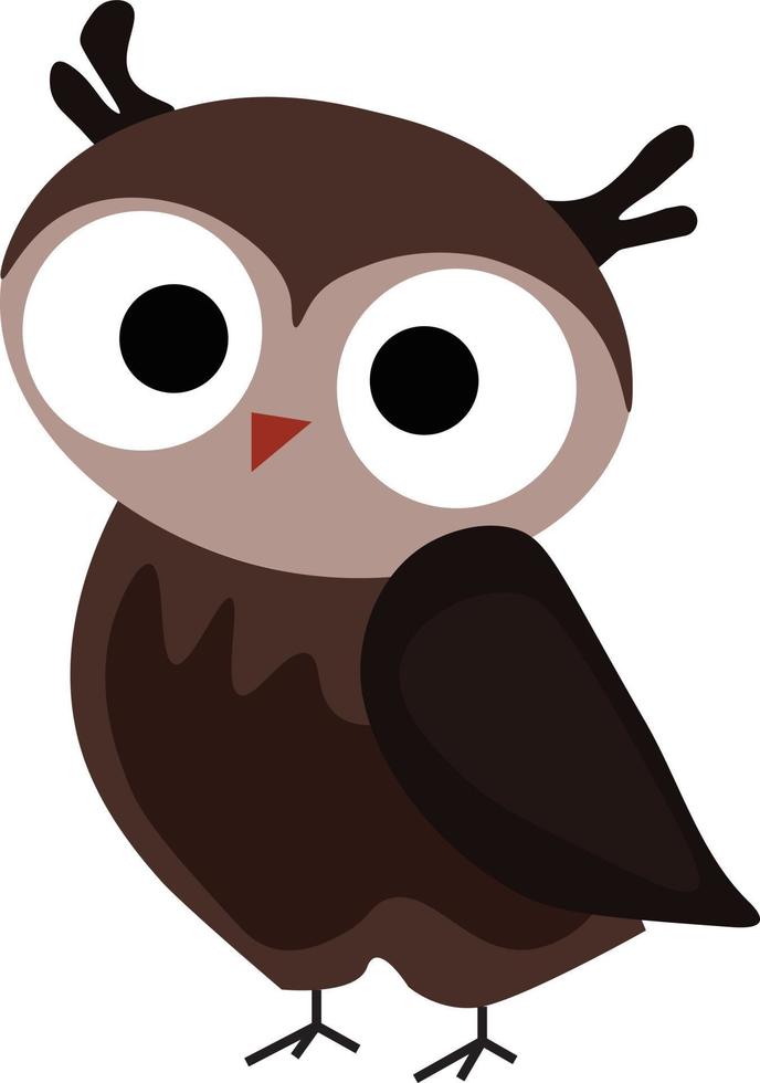 Cute owl, illustration, vector on white background.
