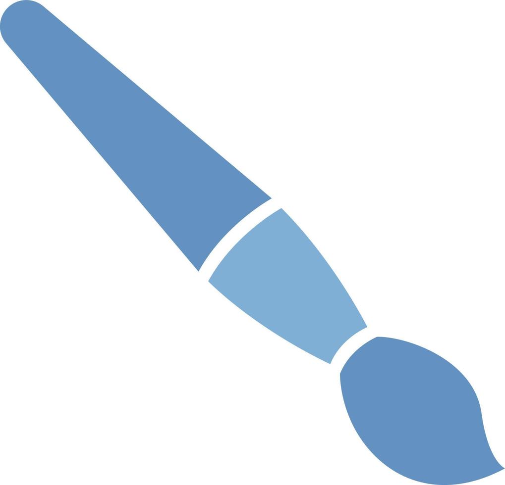 Blue painting brush, illustration, vector on white background.