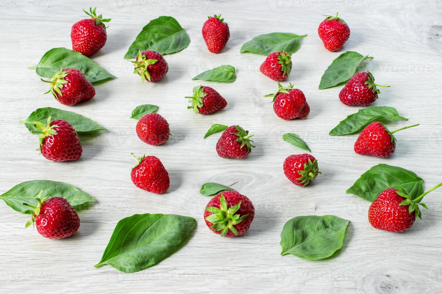 strawberries with mint pattern isolated photo