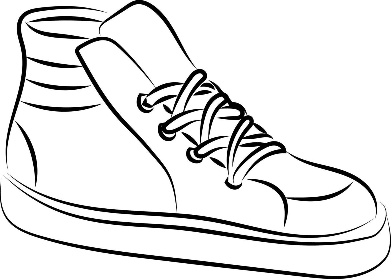 Hi tops, illustration, vector on white background.