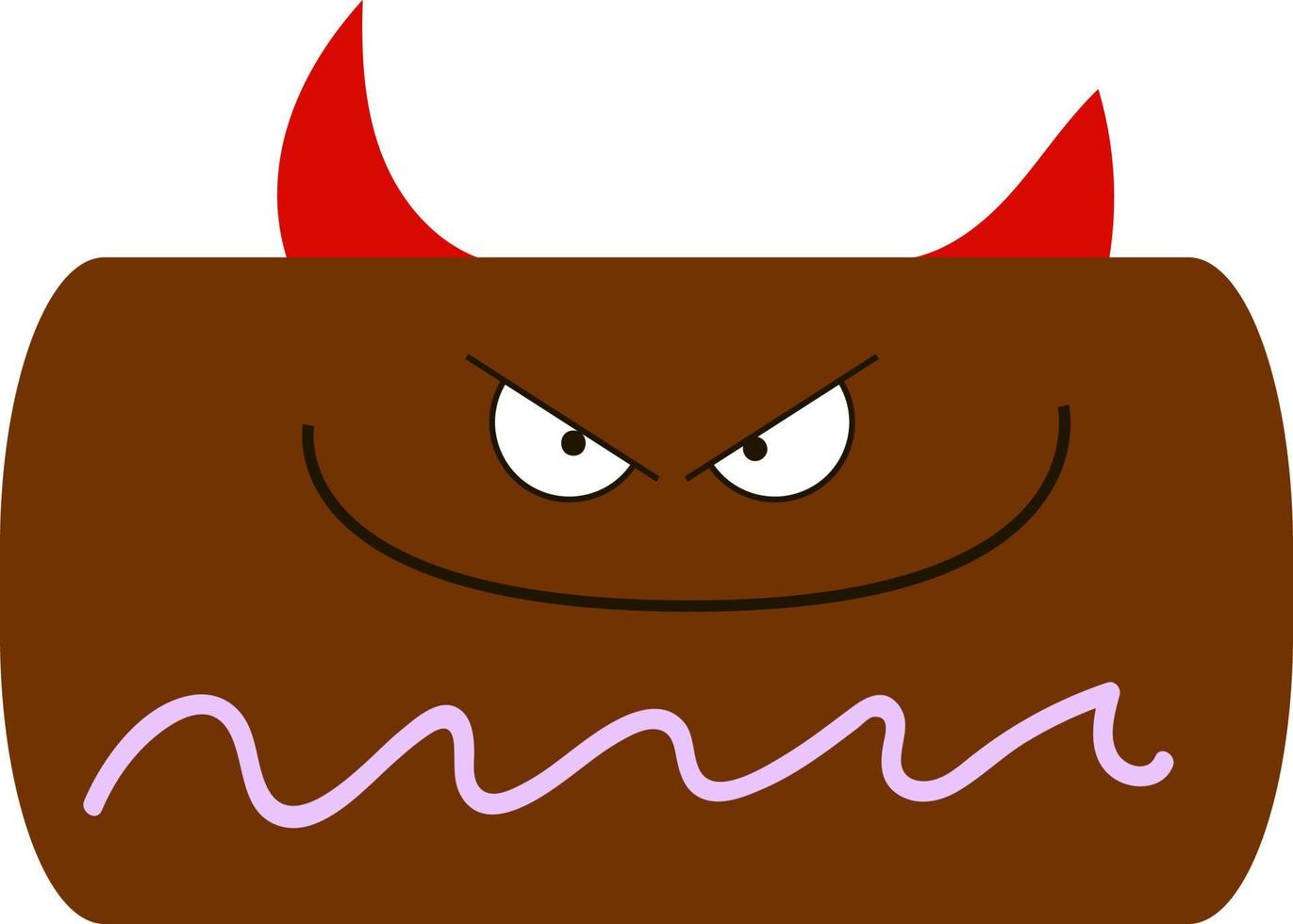 Devil cake, illustration, vector on white background.