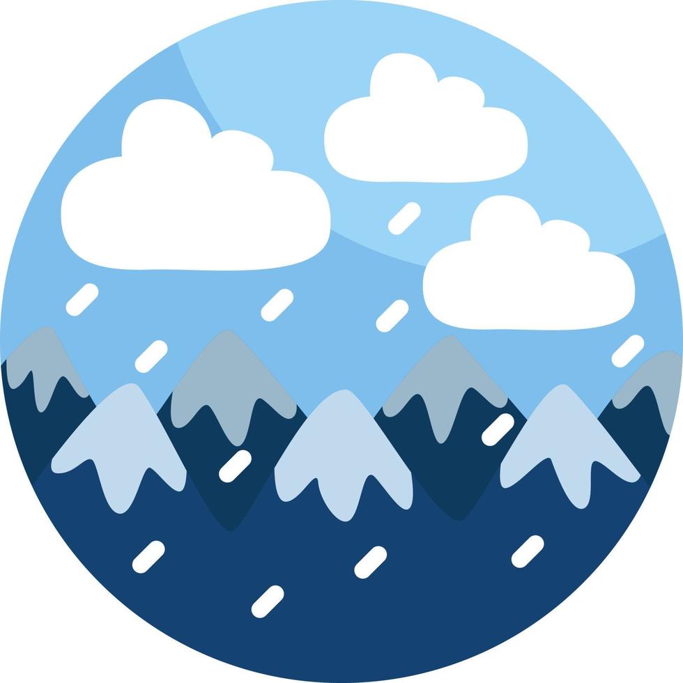 tormenta de nieve en las montañas, ilustración, vector, sobre un fondo blanco. vector