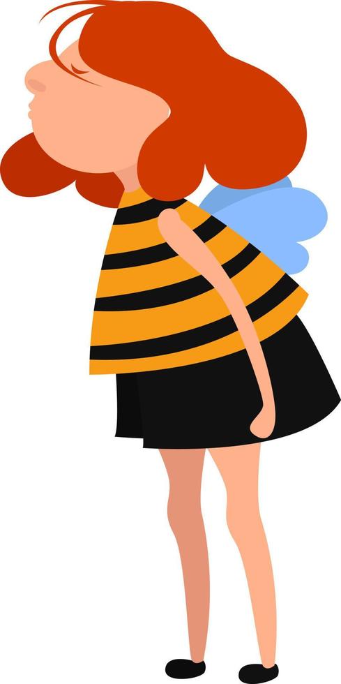 Bee costume, illustration, vector on a white background.