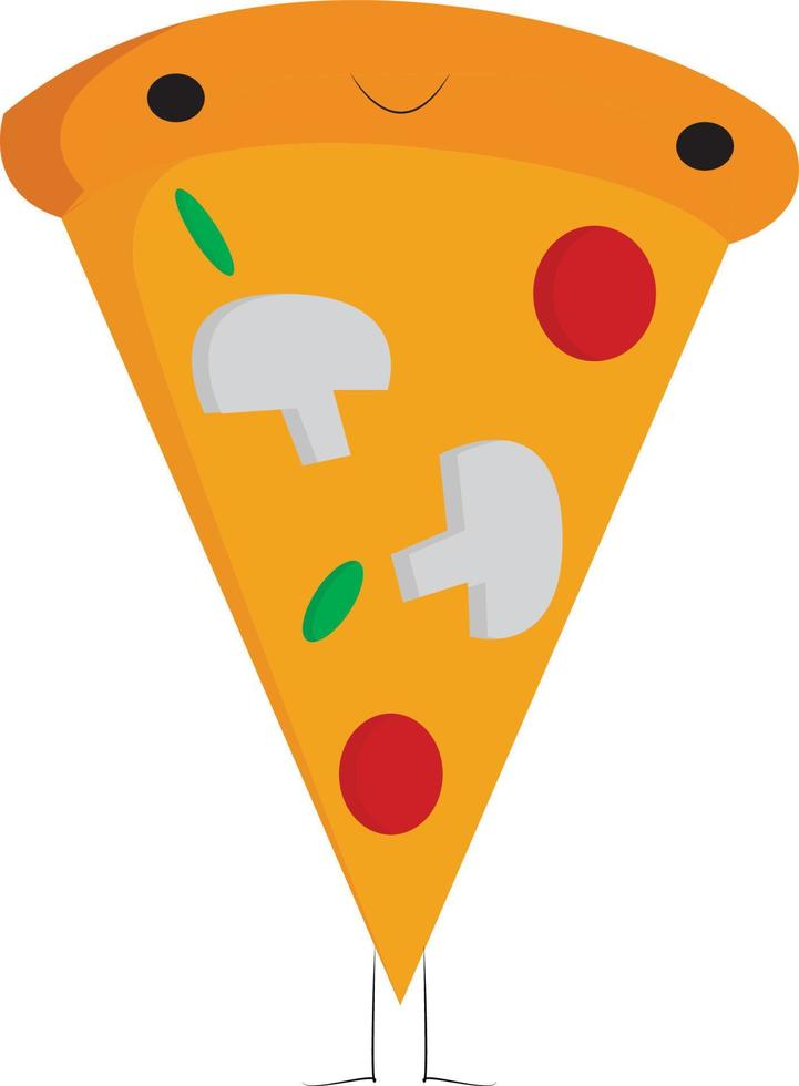 una rebanada de pizza con ingredientes vector o ilustración en color