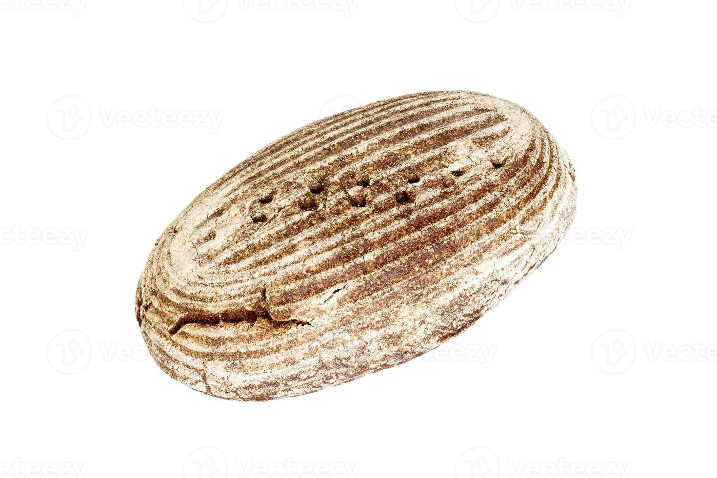 Black rye bread. Isolated on a white background. top view photo