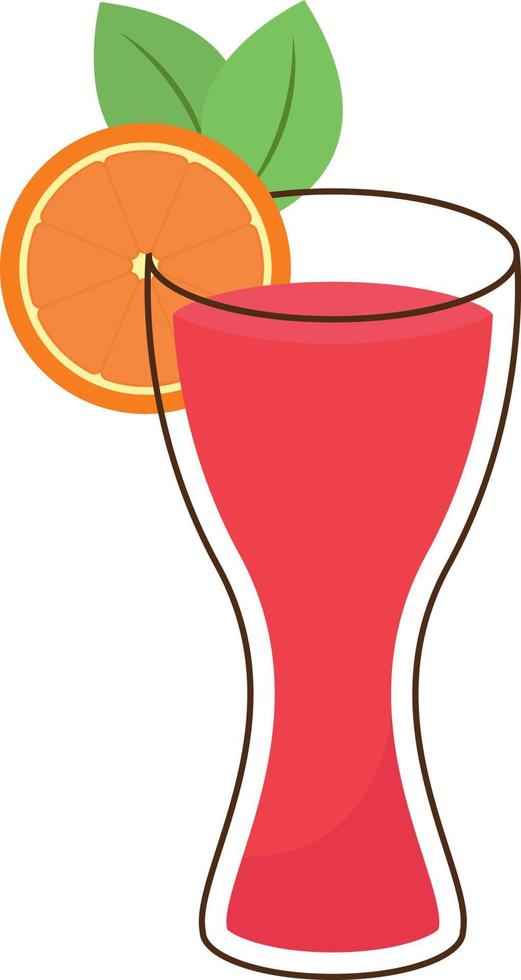 Cocktail with orange, illustration, vector on white background.