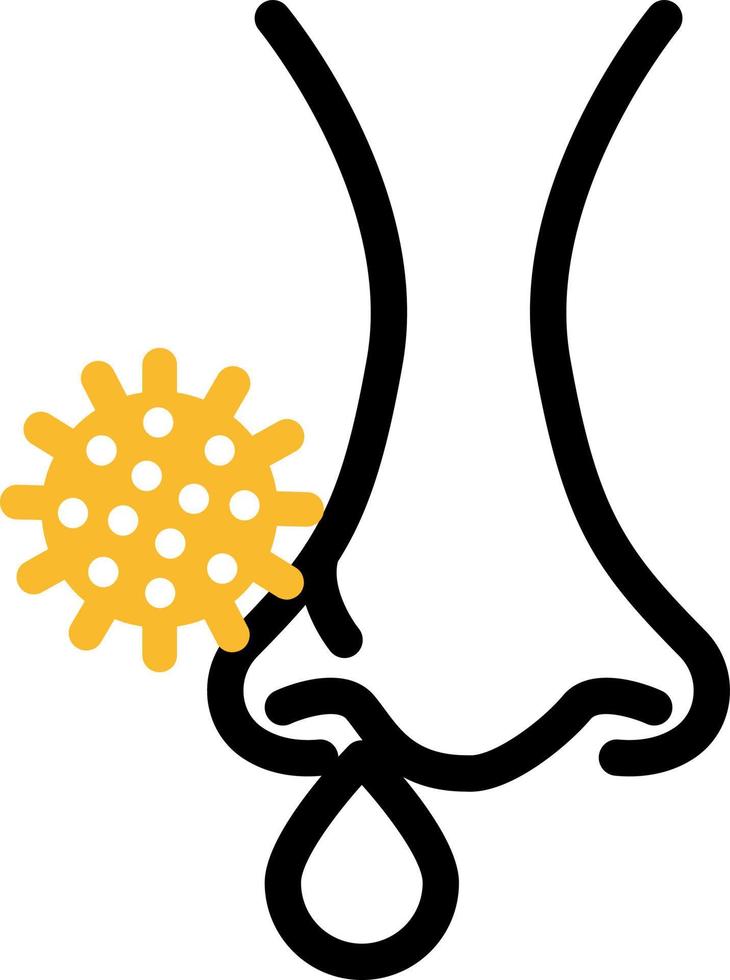 Nose allergy, illustration, vector on a white background.