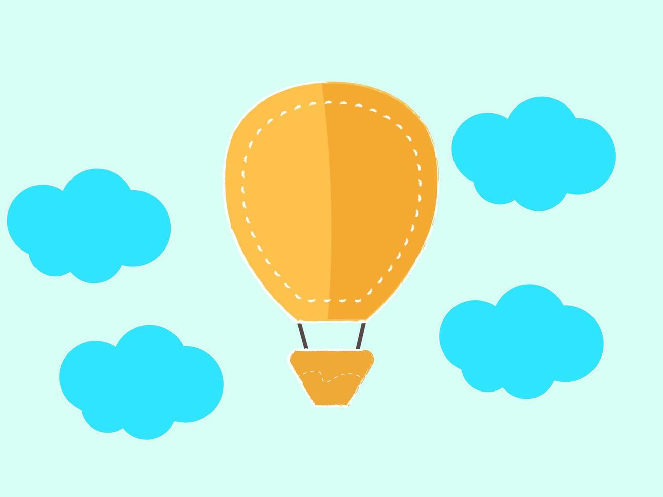 Yellow balloon, illustration, vector on white background.