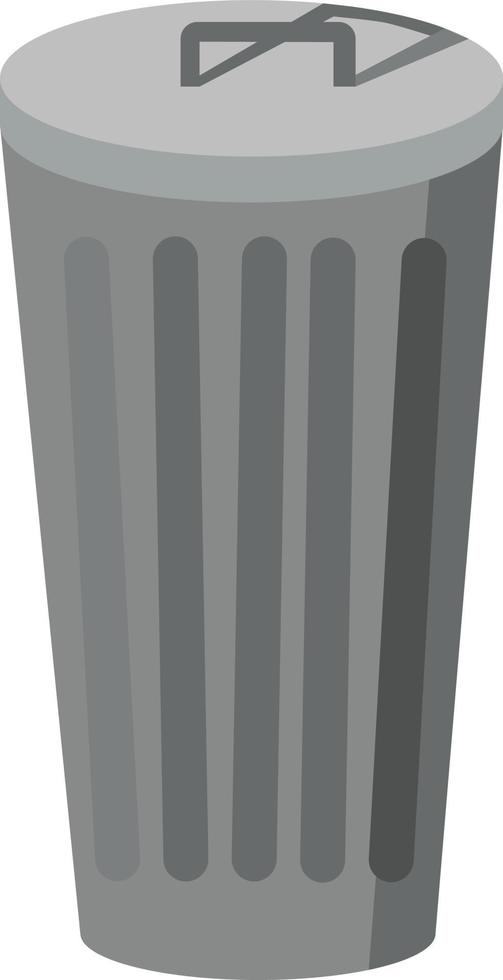 Trash can, illustration, vector on white background.