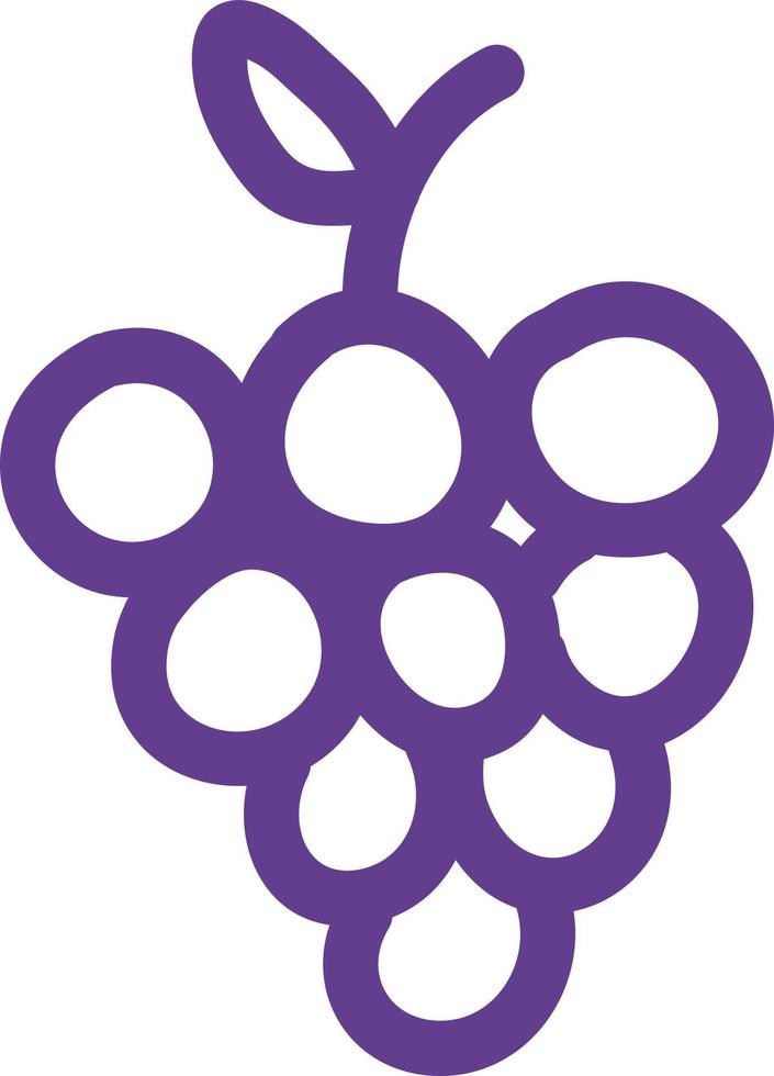 Purple grapes, icon illustration, vector on white background