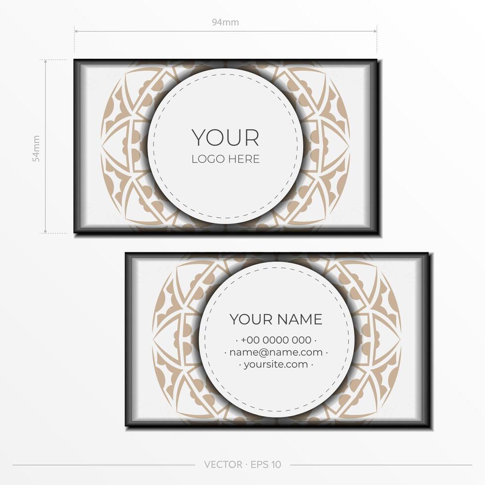 Business card template with geometric pattern vector