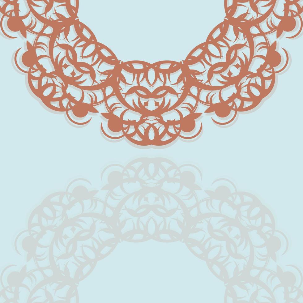 tarjeta aguamarina con adorno de coral abstracto para su diseño. vector