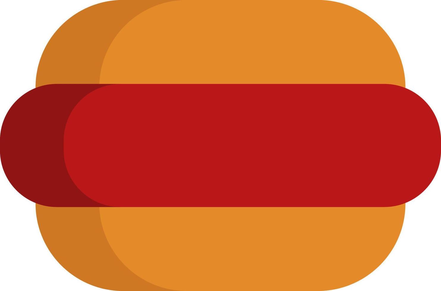 Plain hotdog, illustration, vector, on a white background. vector