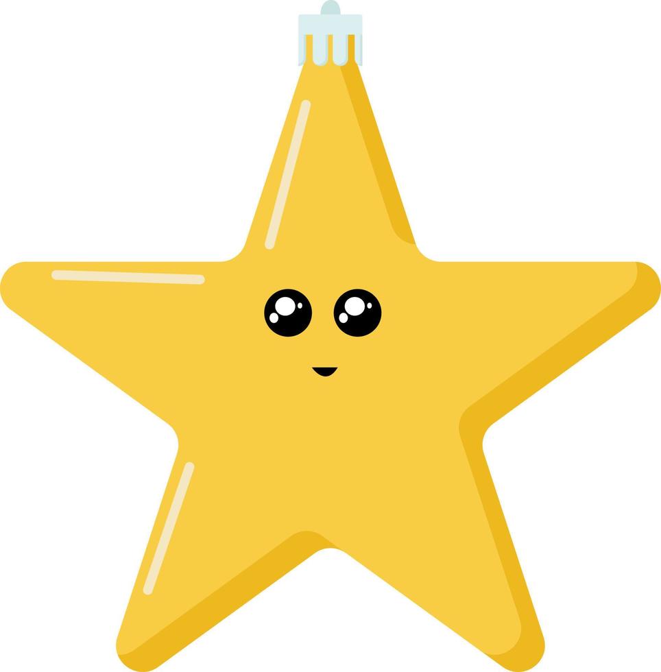 Golden star, illustration, vector on white background.