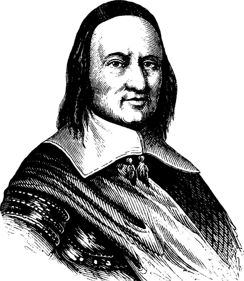 Governor Peter Stuyvesant, vintage illustration vector
